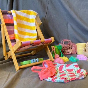 Our Generation Swimsuit outfit and Beach Chair